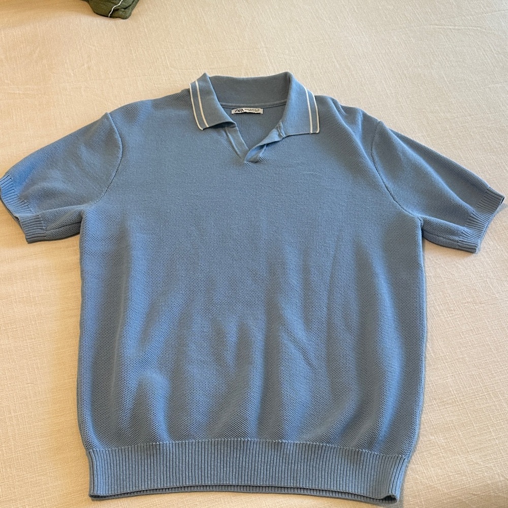 Men's Blue Polo Shirt from ZARA